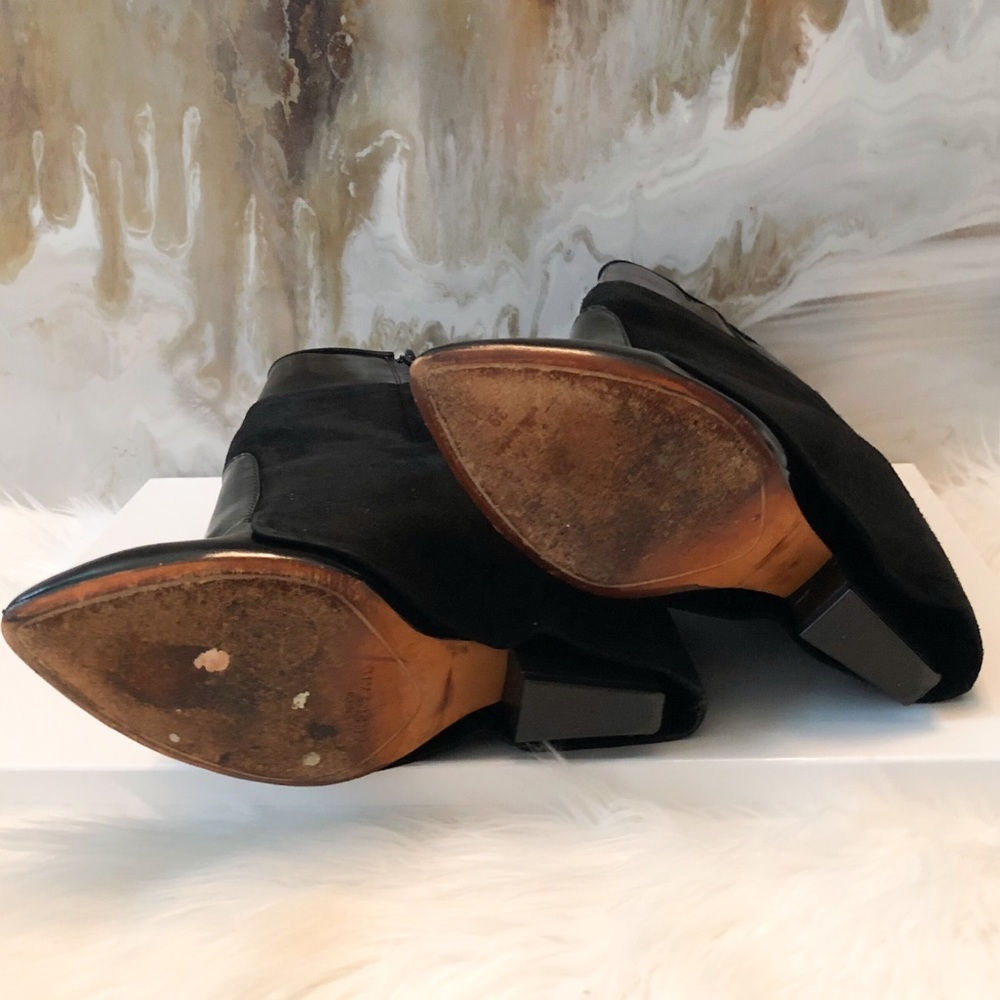 Givenchy Black Patent & Suede Shark Ankle Boots 39 - Picture 5 of 6